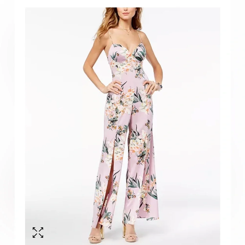 Guess Leigh Floral lavender slit jumpsuit - Picture 2 of 7